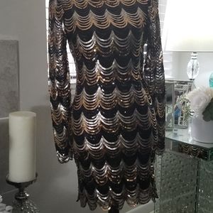 Sequence black and gold Dress